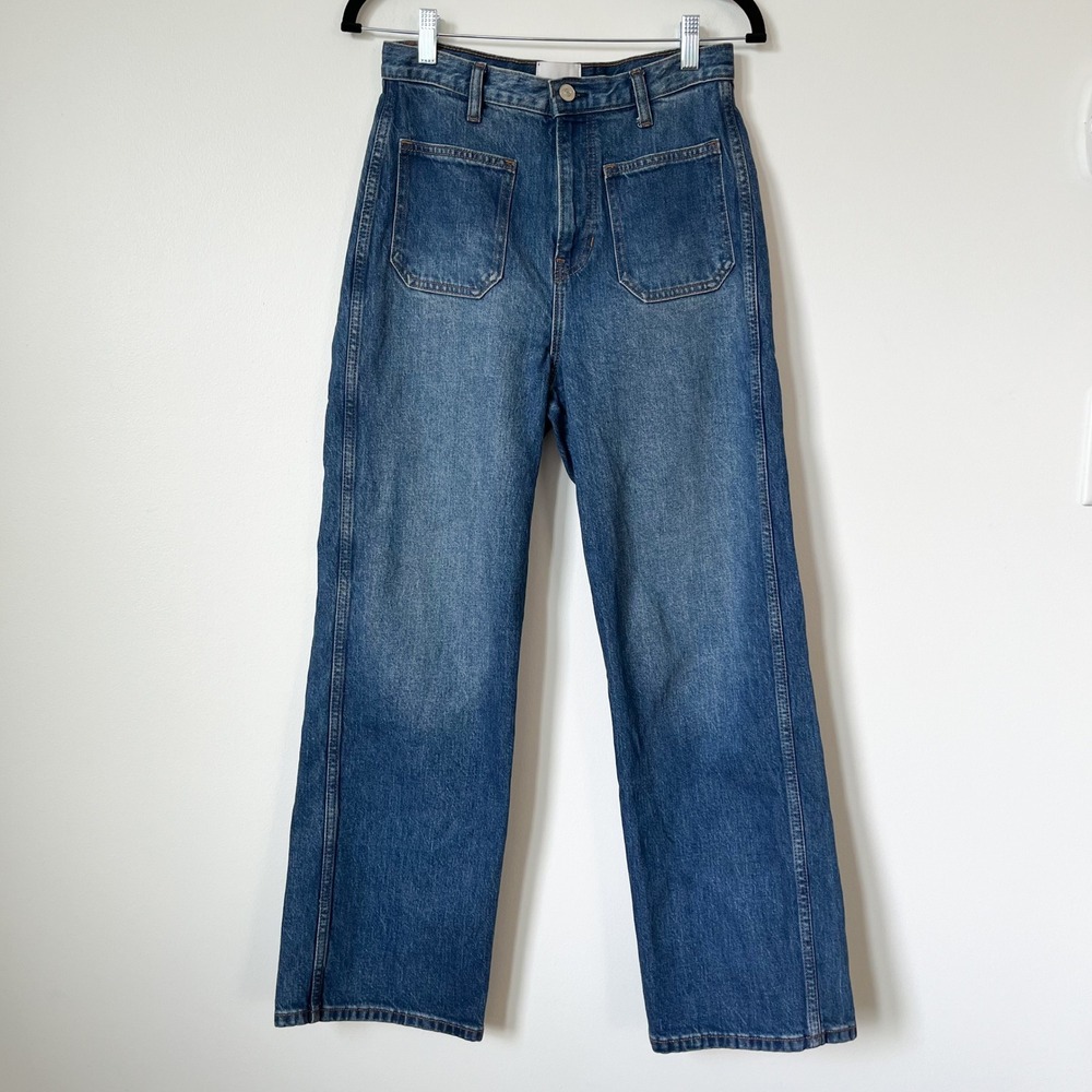 Reformation Alyssa Stretch High Rise Wide Leg Cropped Jeans Womens 27 Mellusine